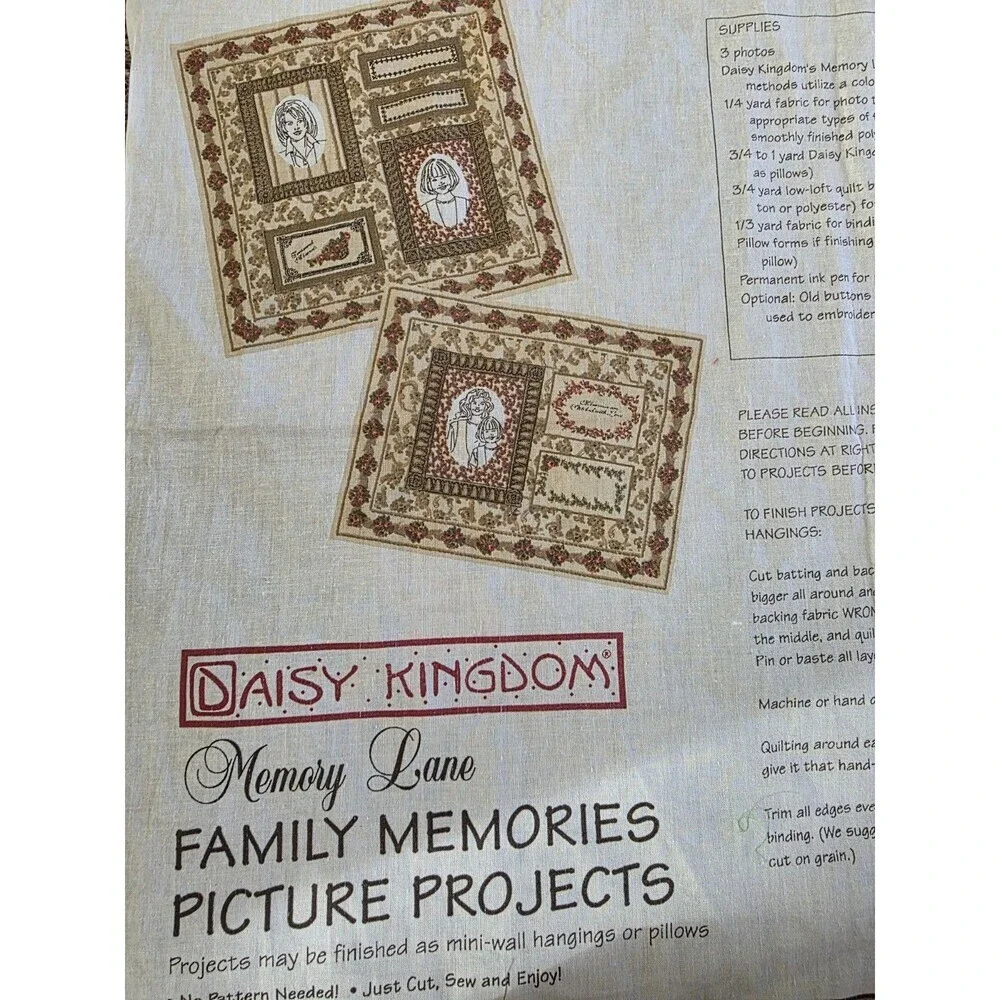 Daisy Kingdom Memory Lane Family Memories Picture Or Pillow Panel New Vintage